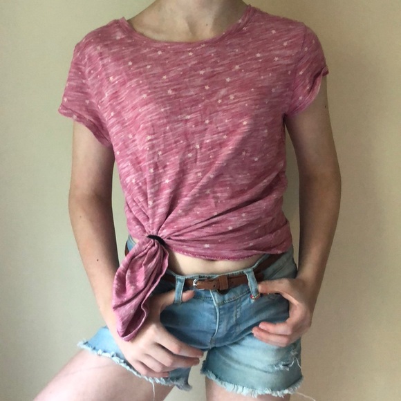 Pinkish-red kids gap top with white stars! - Picture 3 of 3